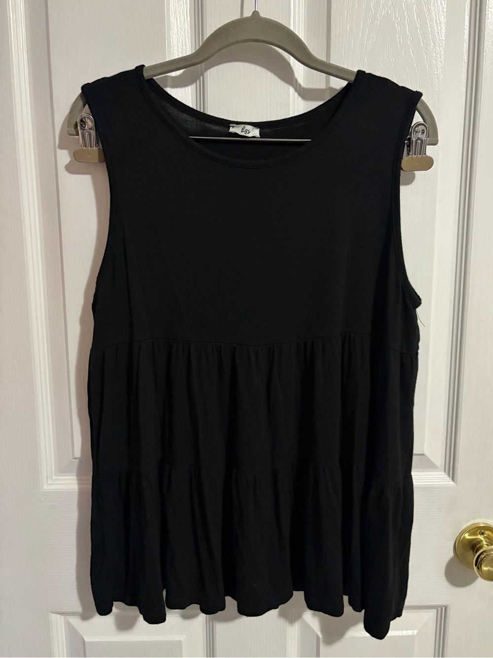 Black Sleeveless Tiered Babydoll Top